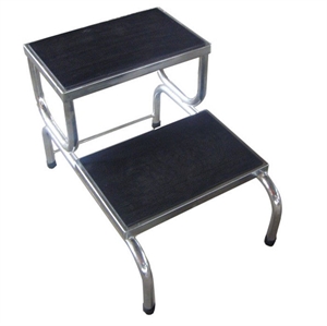 2 Layers Stainless Steel Medical Foot Step With Anti-Skidding Caps For Hospital