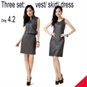 sex lady three separate set,lady vest skirt dress with cheap price 4.2 dollar set GK02