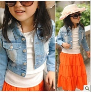 short jeans clothes for for little girl CG004