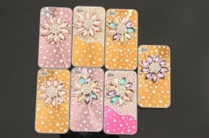 Image de Sunflower Rhinestones Apple Bling Bling iPhone 4 4s Cases Cellphone Back Covers