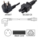 Picture of FS33021 Danish Power Cord AFSNIT Male Plug Connector to IEC60320 C5 6 Feet 