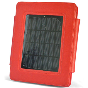 Изображение FS00163 4400mah Calfskin Solar Charger Skin Case Cover for iPad 3