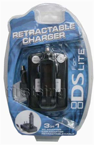 FirstSing  NL001  3in1 Retractable Charger  for  NDS Lite