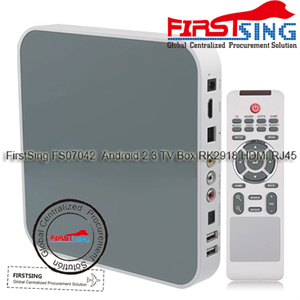 FirstSing FS07042 Android 2.3 TV Box RK2918 HDMI RJ45 の画像