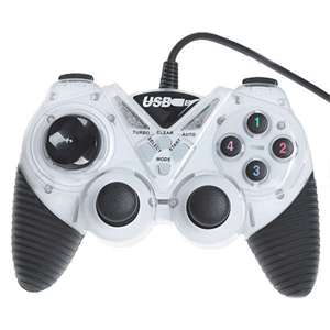 Picture of FirstSing FS10032 Dual-Shock USB 2.0 Joypad Controller Gamepad for PC (Black + White)