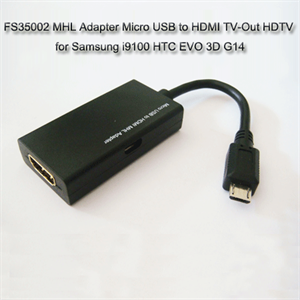 Изображение FirstSing FS35002 MHL Adapter Micro USB to HDMI TV-Out HDTV for Samsung i9100 HTC EVO 3D G14