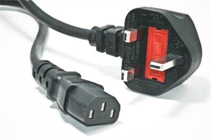 FirstSing FS33007 United Kingdom Power Cable. C13 Connector To Type G Male 6 Ft