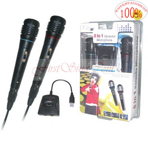 Picture of FirstSing FS18074 5in1 Dual Wired Microphone for PS2/PS3/Wii/XBOX360/PC