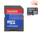 Image de FirstSing FS03014 Sandisk 4GB Micro SD (SDHC) memory card Plus SD Adapter