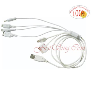 FirstSing FS25036 6in1 Usb Charge Cable for NDSi/NDSL/NDS/GBA SP/PSP/MINI 5P/iPOD/iPhone