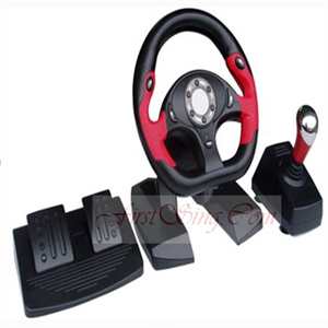 Firstsing FS10013 PC(USB) Wired Racing Wheel With Foot Pedal And Hand Gear Stand の画像