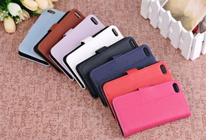 Image de iPhone 5 Flip Wallet Holster Leather Cover Carrying Sleeve Pouch Case with Belt Clip