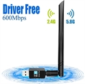 WiFi Antena USB WiFi Adaptor AC 600Mbps Driver Free-Auto WiFi Dongle 5dBi Dual Band 2.4GHz 5GHz Mini Receptor for PC Desktop Laptop Firstsing の画像