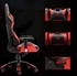 High-Back Racing Chair Pu Leather Bucket Seat, Computer Swivel Office Chair Headrest and Lumbar Support Executive Desk Chair の画像