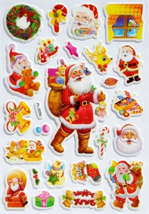 Stickers Convex Powder 3D Sticker Christmas Santa Claus DIY Toys Gift for Children Christmas Decoration の画像