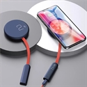 15W Double Sided Wireless Charger Fast Suction Cup Wireless Charging Indicator Qi Charger for iPhone 12 Huawei の画像