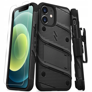 Heavy-Duty Military Grade Drop Protection with Kickstand Included Belt Clip Holster Tempered Glass for iPhone 12 Mini