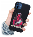 Phone Case Cover Silicone Black Matt with Pattern Design for iPhone 12 の画像