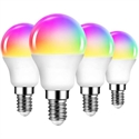 Изображение Интеллектуальная светодиодная лампа WLAN E14, 6 Вт, светодиодная лампа G45 RGB, заменяющая 40 Вт, интеллектуальную светодиодную лампу, управление через приложение Tuya Smart Life, набор