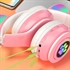 Image de Foldable Bluetooth Earphones Colorful LED RGB Kids Headphones Cat Ears