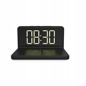 QI Wireless Charger Clock Alarm LCD USB の画像