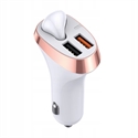 Picture of Dual USB Ports QC3.0 Quick Charge Car Charger with Bluetooth Earphone