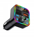 Picture of FM Transmitter Car Bluetooth Radio Adapter with QC 3.0 2.4A Dual USB Charger