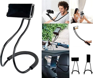Hanging on Neck Universal Mobile Phone Stand Flexible Long Arms Stand Clip Holder の画像