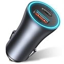 BlueNEXT 40W PD QC 3.0 Dual Port Fast Charging Car Charger with LED Display Cigarette Lighter
