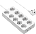 Picture of HOBBYTECH 10 Way Multi-Socket with 4 USB PD 30W Quick Charge 14 in 1 desktop household multi socket board with Switch Wall Mounted Table Socket