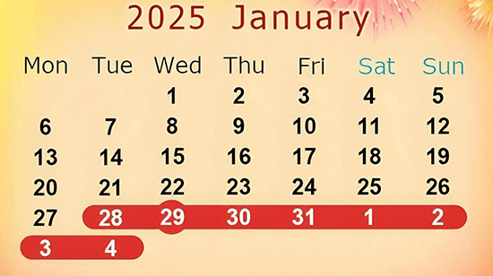 2025 china new year holiday