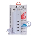 Picture of 4 Ports USB Travel Car Charger AC Power Adapter 120cm with LED indecator power cord Bare packaging