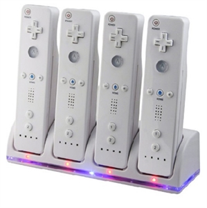 4 Charger Charging Dock Station+4 Battery Packs For Nintendo Wii Remote Control