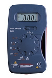 Picture of Digital Multimeter Handheld DMM 1999 Counts LCD Display AC DC Tester