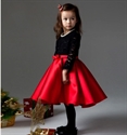 Picture of Long sleeved Red and Black Eyelash Lace Princess Tutu Dress