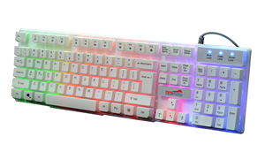 Picture of Firstsing Rainbow Backlit Metal USB Wired Multimedia Gaming keyboard 104 Keys Waterproof
