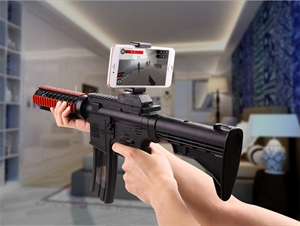 Изображение Firstsing AR Juego Gun 360 grados realidad aumentada Bluetooth 4.0 AR Attack Augmented Reality Shooting Game Gun For iOS Android Phone 