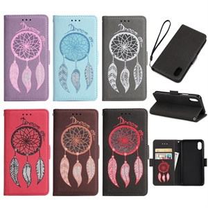 Firstsing Dream Catcher Pattern Wallet Leather Flip Phone Case with Strap for iPhone 8 の画像