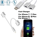 Firstsing 2in1 Dual Lightning Adapter Charging Splitter Audio Cable for iPhone 7 7Plus 8