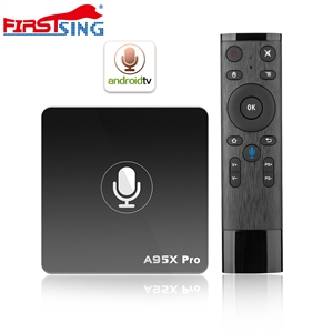 Firstsing A95X Pro 2GB 16GB 4K Amlogic S905W 4K Android TV Box with Voice Remote 2.4G WiFi LAN Smart Set Top Box