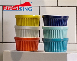 Image de Firstsing Round Bakeware baking cup Color Ceramic Deep Baking Tray Microwave and Oven Safe by Kÿchen