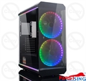 Firstsing Tempered Glass ATX Mid Tower PC Computer Gaming Case With RGB Fan の画像