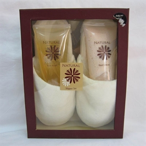 Image de BC-1205001 paper box slipper foot bubble bath gift set, keep your body sprit in balance