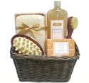 Natural Chocolate Fragrance Bubble Bath Gift Set in Basket with Shower Gel 350ml の画像