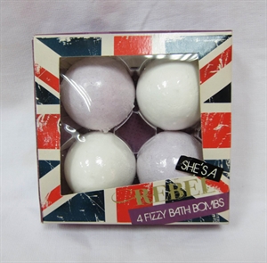 4*50G 4PCS bath fizzer paper gift set with rich emollient and ideal PH balance material の画像