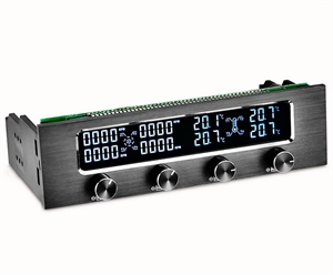 Image de 5.25"Front Panel LCD Digital Adjustable 4Ch Fan Speed Controller Temperature