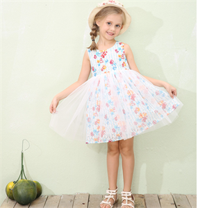 Picture of summer frocks floral printed girl dress 