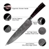 Image de Japanese Kitchen Knife Damascus Pattern 7Cr17 High Carbon Steel with Stainless Steel Stand Block Holder