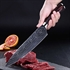 Picture of Japanese Kitchen Knife Damascus Pattern 7Cr17 High Carbon Steel with Stainless Steel Stand Block Holder
