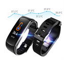 Smart Body Temperature Measure Watch Blood Heart Rate Fitness Waterproof Smart Bluetooth bracelet for IOS Android の画像